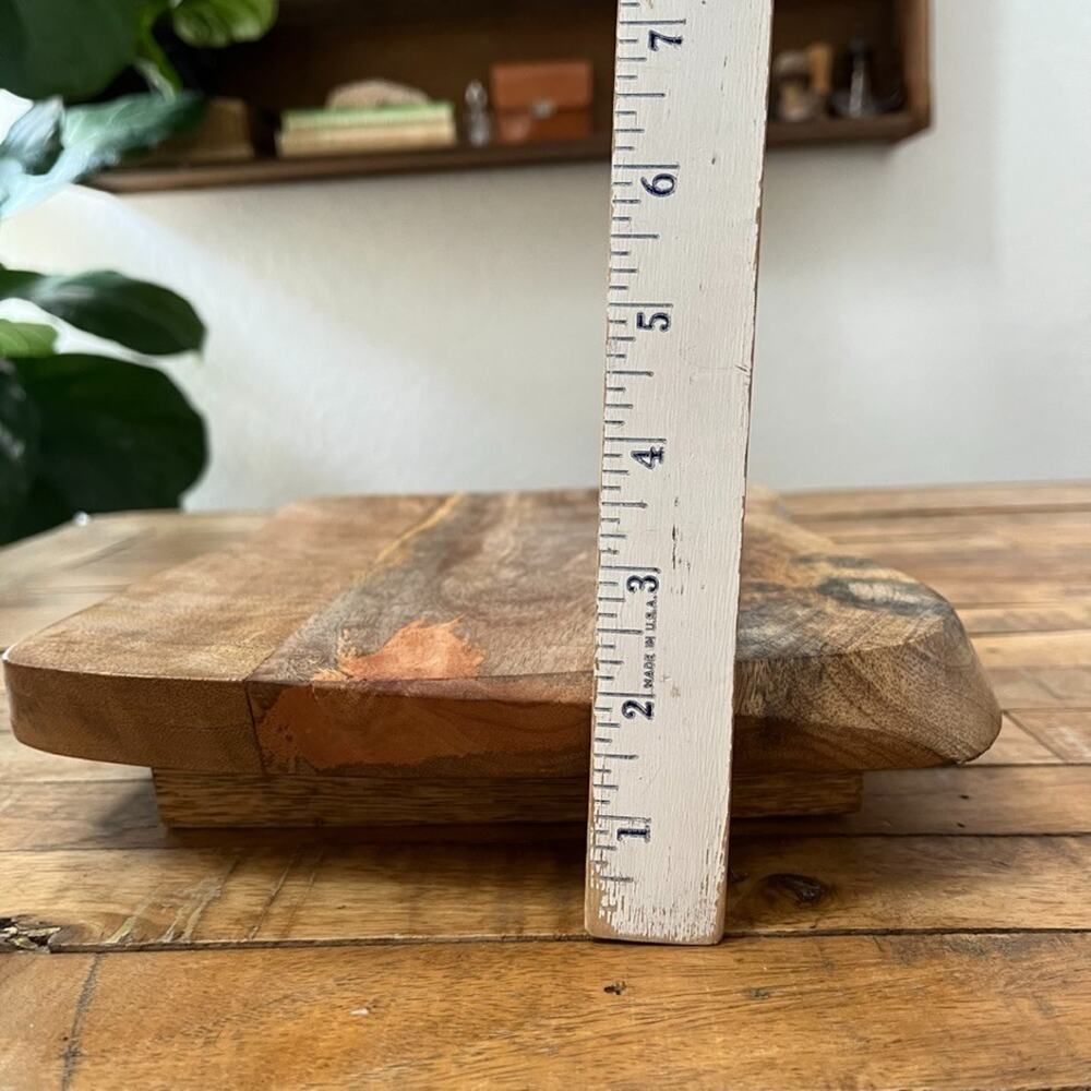 Mango Wood Serving Tray Raiser Footed 13" - Picture 9 of 10